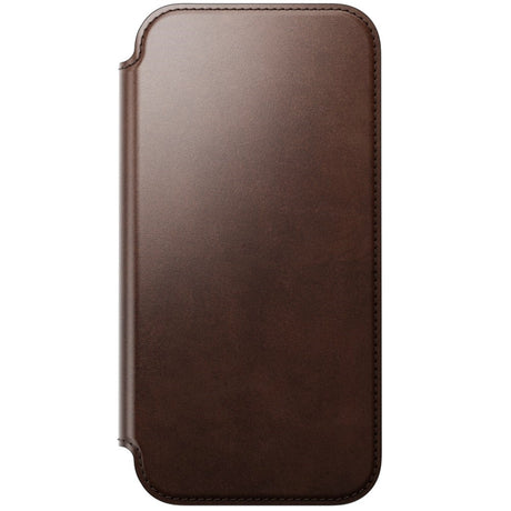 iPhone 18 Pro Nomad Modern Horween Leather Folio Case - MagSafe Compatible - Rustic Brown
