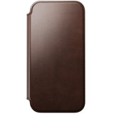 iPhone 18 Pro Max Nomad Modern Horween Leather Folio Case - MagSafe Compatible - Rustic Brown