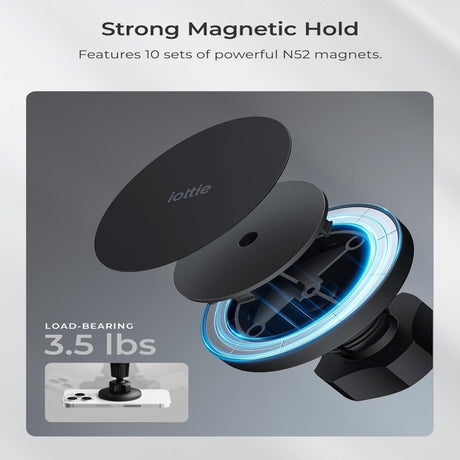 iOttie iTap 3 Car Vent Mount with Magnetic Ring - MagSafe Compatible - Black
