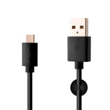 Fixed USB-A to USB-C Cable 1m - Black