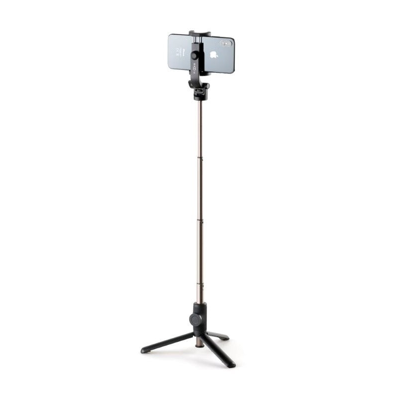 Fixed Snap 2-in-1 Tripod / Selfie Stick for Smartphone & Action Camera with Bluetooth Button Release - Black