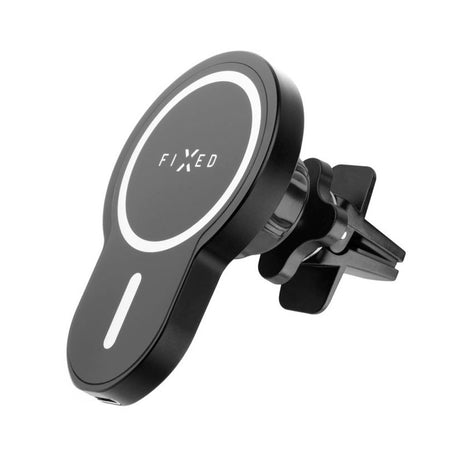 Fixed MagClick Magnetic Phone Holder for Car w. Wireless Charging 15W - MagSafe Compatible - Black