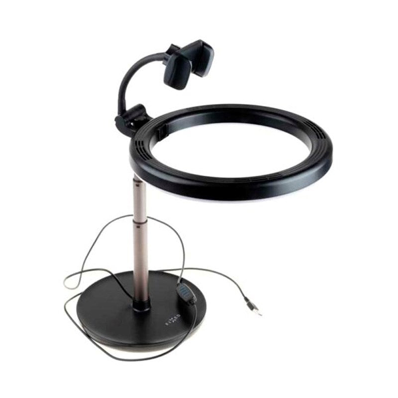 Fixed LED Ring Light Tripod Mobile Holder - Black