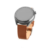 Fixed Universal Smartwatch Genuine Leather Strap (22mm) - Brown