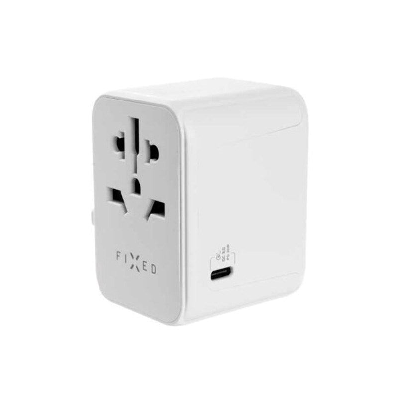Fixed Universal Travel Adapter 30W EU / UK / USA / AUS - White