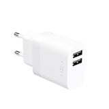 Fixed Wall Charger with 2x USB-A / 1x USB-C Cable 17W - 1m - White