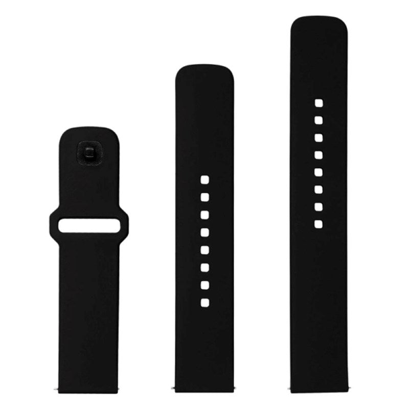 Fixed Universal Smartwatch Sporty Silicone Strap (20mm) - Black