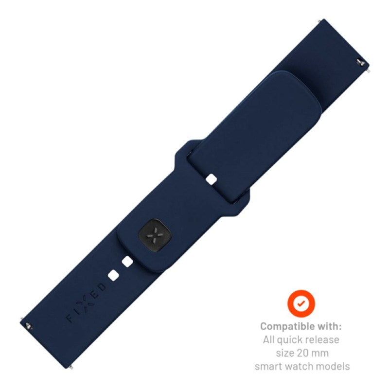 Fixed Universal Smartwatch Sporty Silicone Strap (20mm) - Blue
