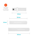 Fixed Universal Smartwatch Sporty Silicone Strap (20mm) - White