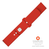 Fixed Universal Smartwatch Sporty Silicone Strap (22mm) - Red