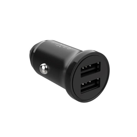 Fixed Mini Car Charger 2x USB-A / 1x USB-C Cable 15W - 1m - Black