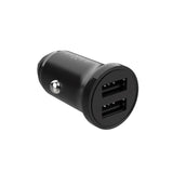 Fixed Mini Car Charger 2x USB-A / 1x Lightning Cable 15W - 1m - Black