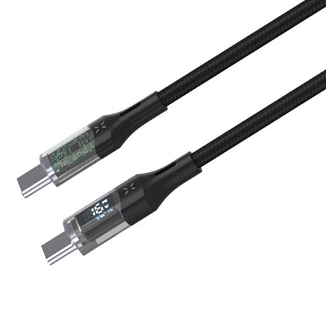 Fixed LED Display USB-C to USB-C PD Cable 100W - 2m - Black