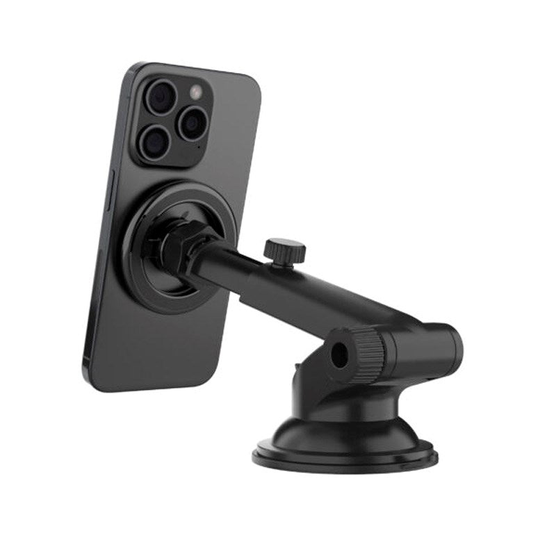 Fixed MagMount Magnetic Phone Holder for Dashboard / Windshield - MagSafe Compatible - Black