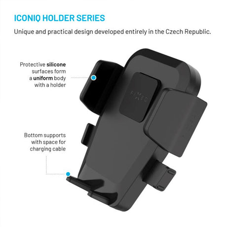 Fixed Iconiq XXL (Max. Mobile Width: 5.3 - 8.3 cm) Dashboard / Windshield Phone Holder - Black