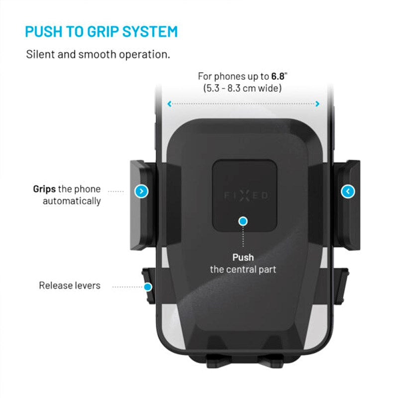 Fixed Iconiq Lock Car Phone Holder - Vent Mount - Max Phone Size: 53 - 83 mm - Black