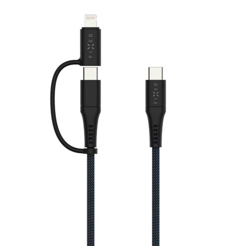 Fixed 2-in-1 60W USB-C to Lightning Cable 2m - Black