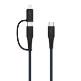 Fixed 2-in-1 60W USB-C to Lightning Cable 1.2m - Black