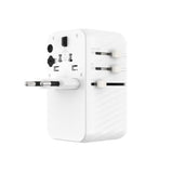 Fixed Universal Travel Adapter 85W EU / UK / USA / AUS - White