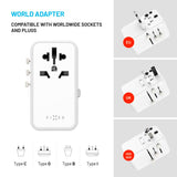 Fixed Universal Travel Adapter 85W EU / UK / USA / AUS - White