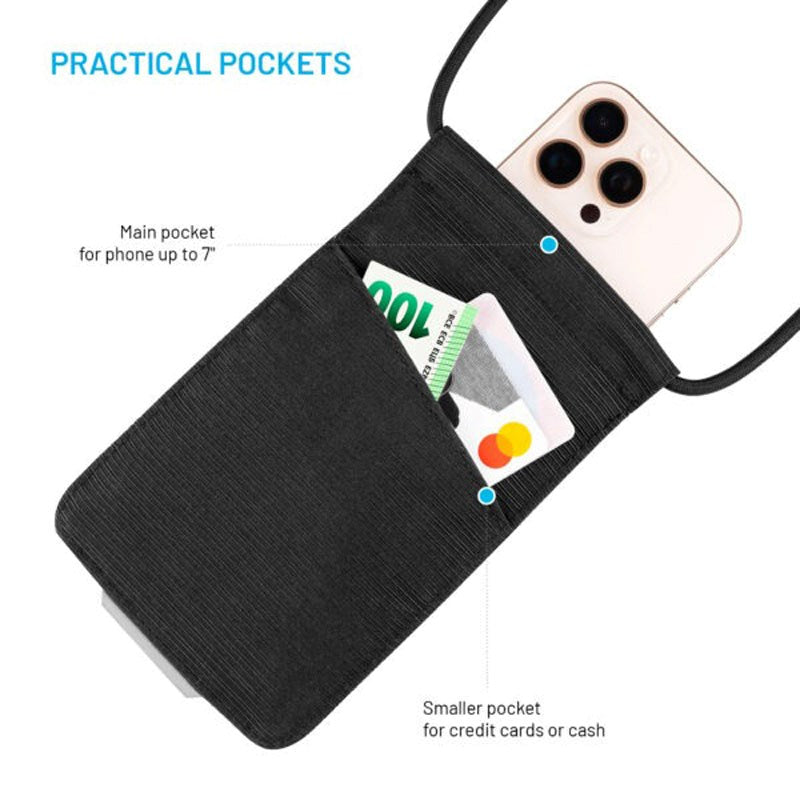 Fixed Mobile Bag with Drawstring (105 x 185 mm) - Black