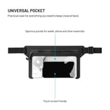 Fixed Waterproof Belt Bag (Max. Mobile Dimensions: 200 x 138 mm) - Black / Transparent