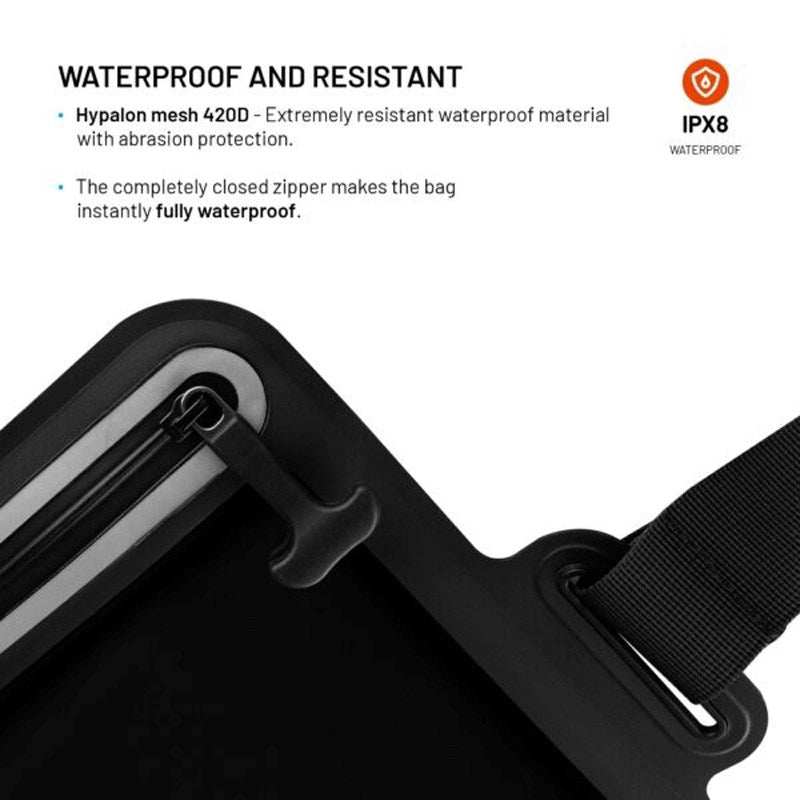 Fixed Waterproof Tablet Case (Max. Dimensions: 297 x 223mm) - Black / Transparent