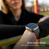 Apple Watch (42/44/SE/45/46/49mm) Fixed Magnetic Silicone Strap - Grey / Orange