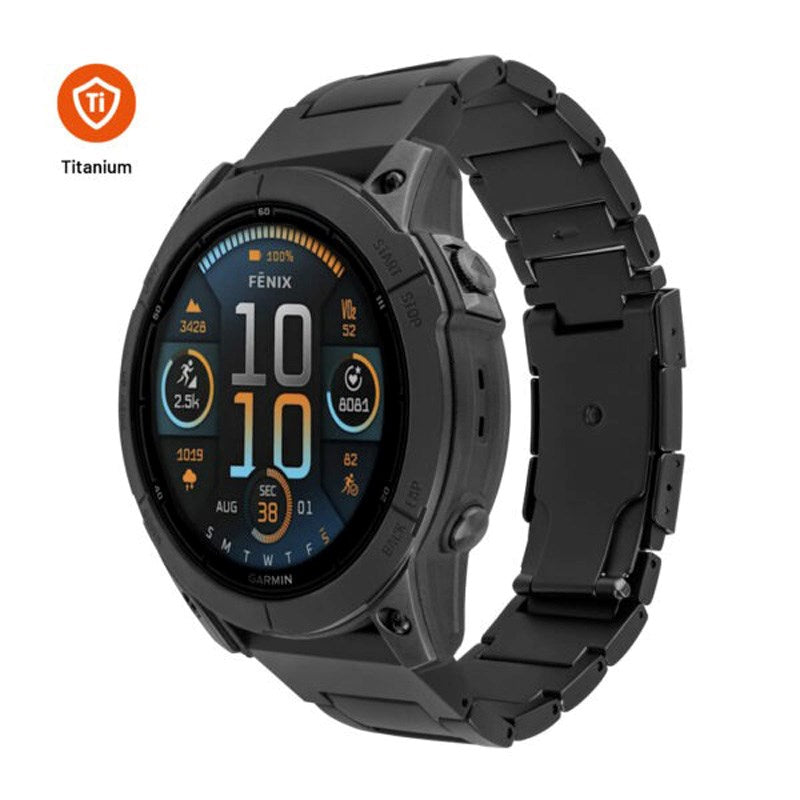 Fixed Universal Garmin 26mm QuickFit Titanium Strap - Black