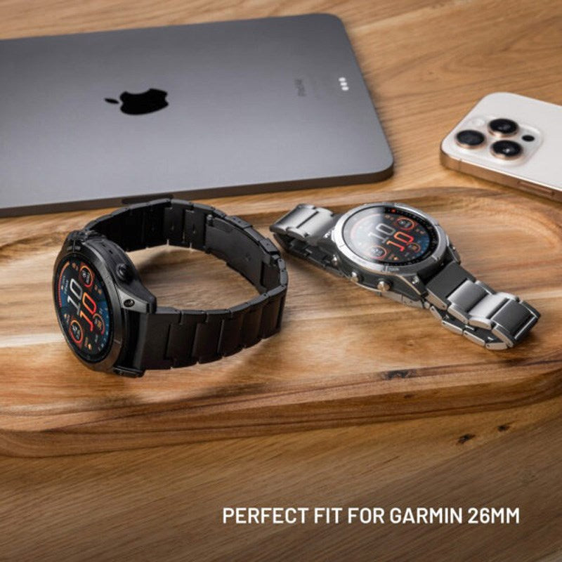 Fixed Universal Garmin 26mm QuickFit Titanium Strap - Grey