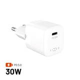 Fixed 30W Mini Wall Charger with USB-C & PD - White