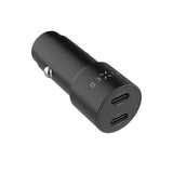 Fixed Car Charger 65W with 2 x USB-C - Black