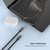 Fixed USB-C Charging Cable for Apple Watch & Samsung Galaxy Watch - 1.5m - Black