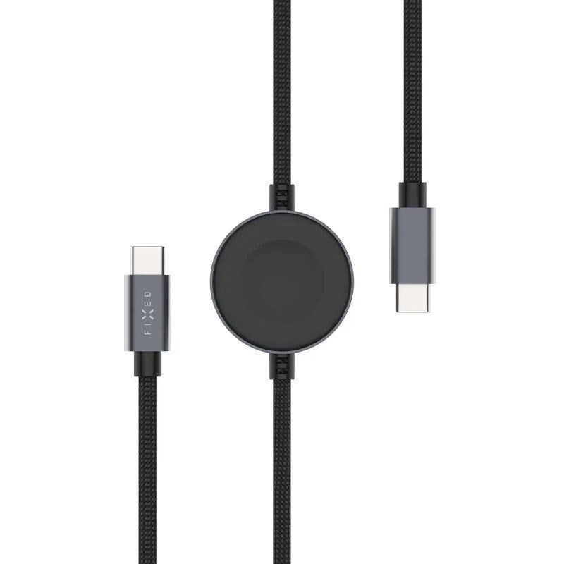 Fixed USB-C Charging Cable for Apple Watch & Samsung Galaxy Watch - 1.5m - Black