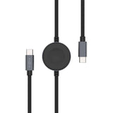 Fixed USB-C Charging Cable for Apple Watch & Samsung Galaxy Watch - 1.5m - Black