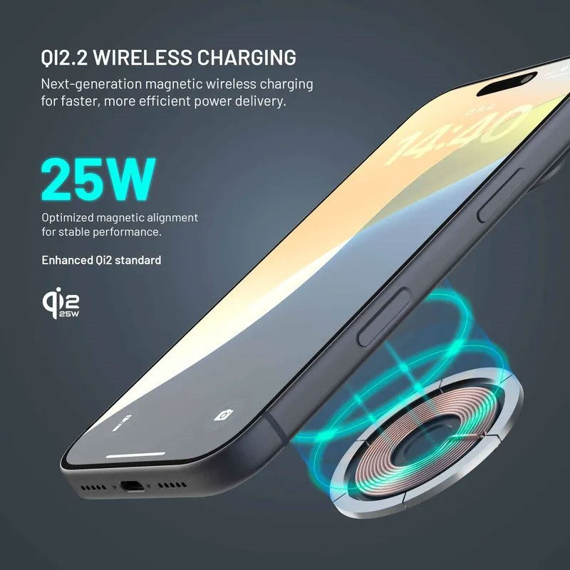 Fixed 3-in-1 Wireless Apple Charger - MagSafe / Qi2 Compatible - Grey