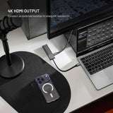 Fixed 5-i-1 USB-C Multiport with 3 x USB-C 1 x USB-A 1 x HDMI - Silver