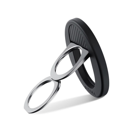 PITAKA MagEZ Grip 3 Ring Holder for Mobile - MagSafe Compatible - Black / Grey