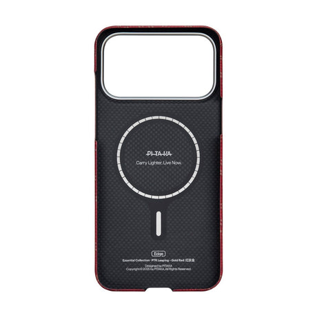 iPhone 17 Pro Max PITAKA Edge Monogram Case - MagSafe Compatible - Gold / Red