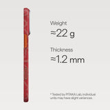 iPhone 17 Pro Max PITAKA Edge Monogram Case - MagSafe Compatible - Gold / Red