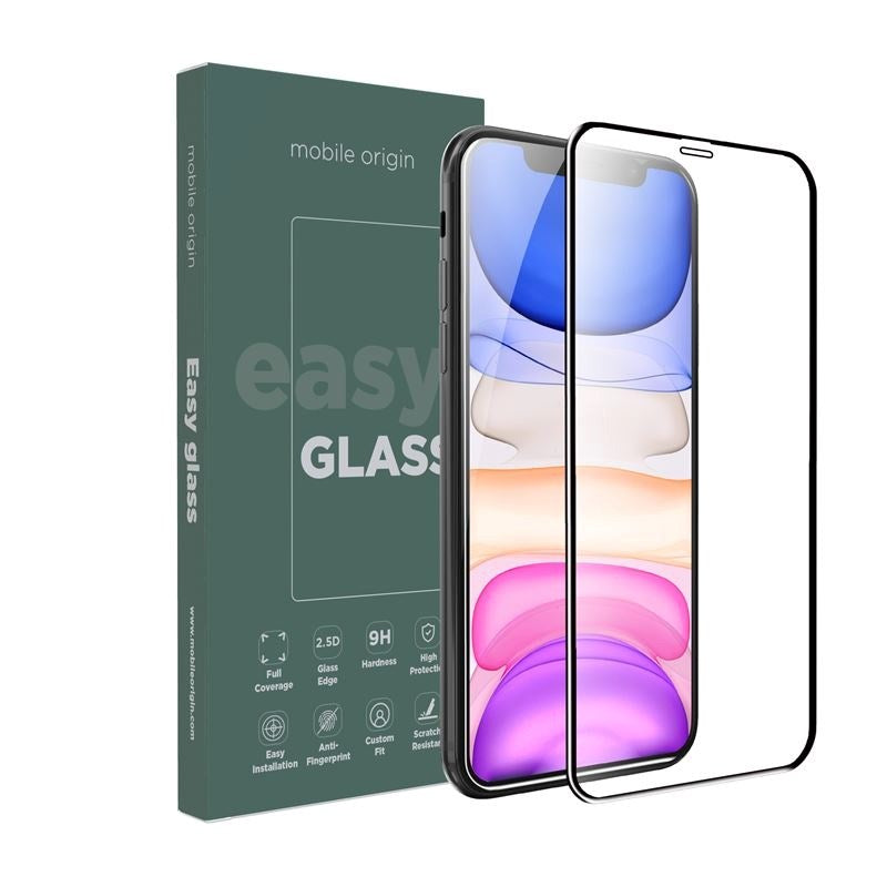 iPhone 11 / XR Mobile Origin EasyGlass Screen Protector - Transparent / Black Edge