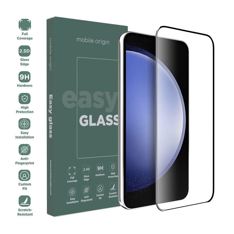 Samsung Galaxy S24 FE Mobile Origin EasyGlass Screen Protector - Transparent / Black Edge