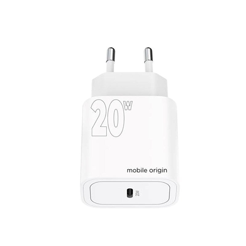 Mobile Origin PD (Power Delivery) 20W Wall Charger with USB-C - White