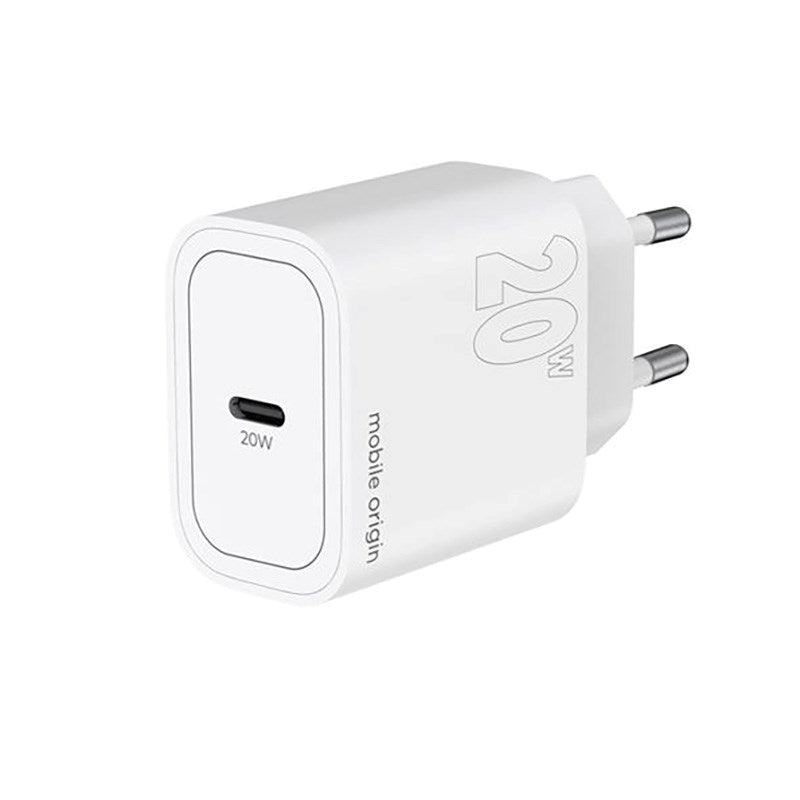Mobile Origin PD (Power Delivery) 20W Wall Charger with USB-C - White