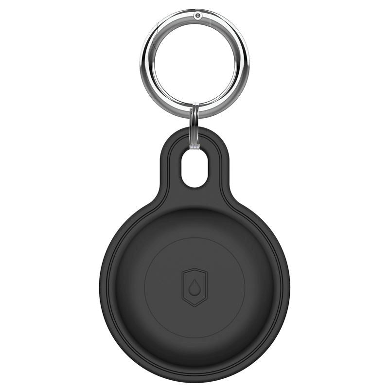 Mobile Origin Silicone AirTag Holder with Keychain - Black