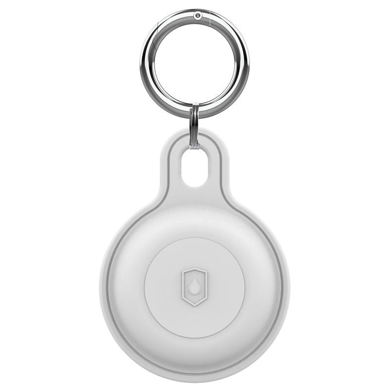 Mobile Origin Silicone AirTag Holder with Keychain - White