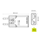 Mobile Origin MO16 30W Slim Wall Charger with 1x USB-C & 1x USB-A - White