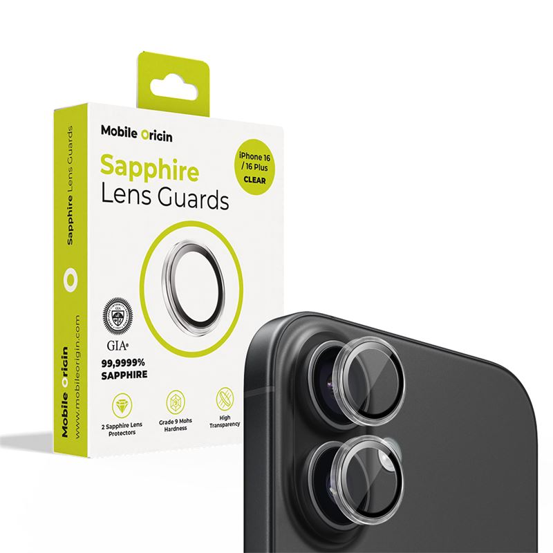 Mobile Origin Tempered Glass Camera Protector for iPhone 16 / 16 Plus - Clear