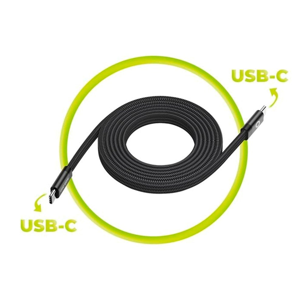 Mobile Origin Flat Magnetic USB-C to USB-C Cable - 1m - Black
