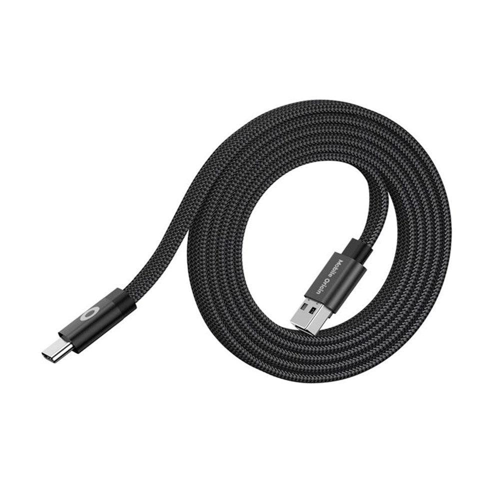 Mobile Origin Flat Magnetic USB-A to USB-C Cable - 1m - Black